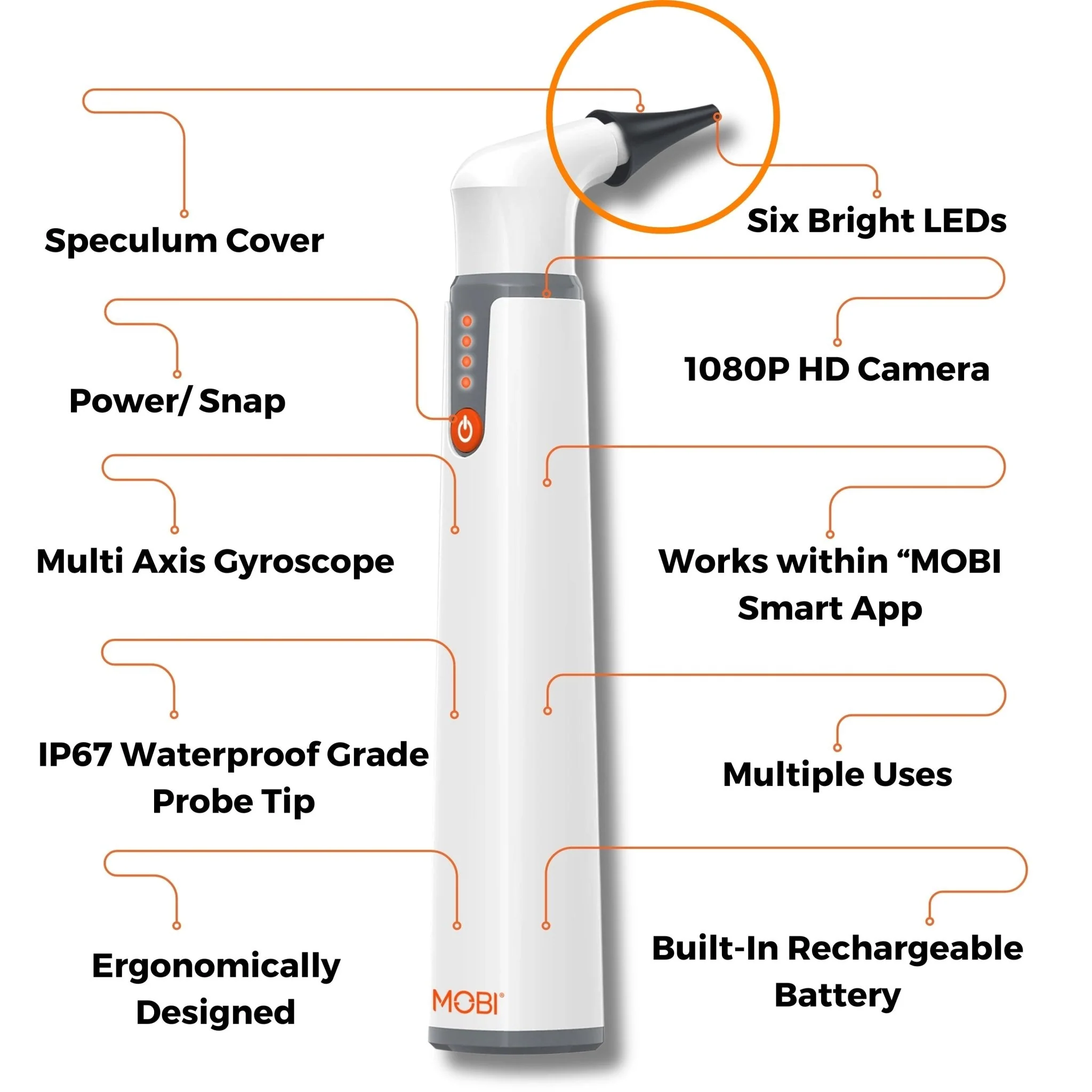MOBI 10-Piece Speculum Set for Use with MOBI Smart Wi-Fi Otoscope (Item# 70676) - Image 3