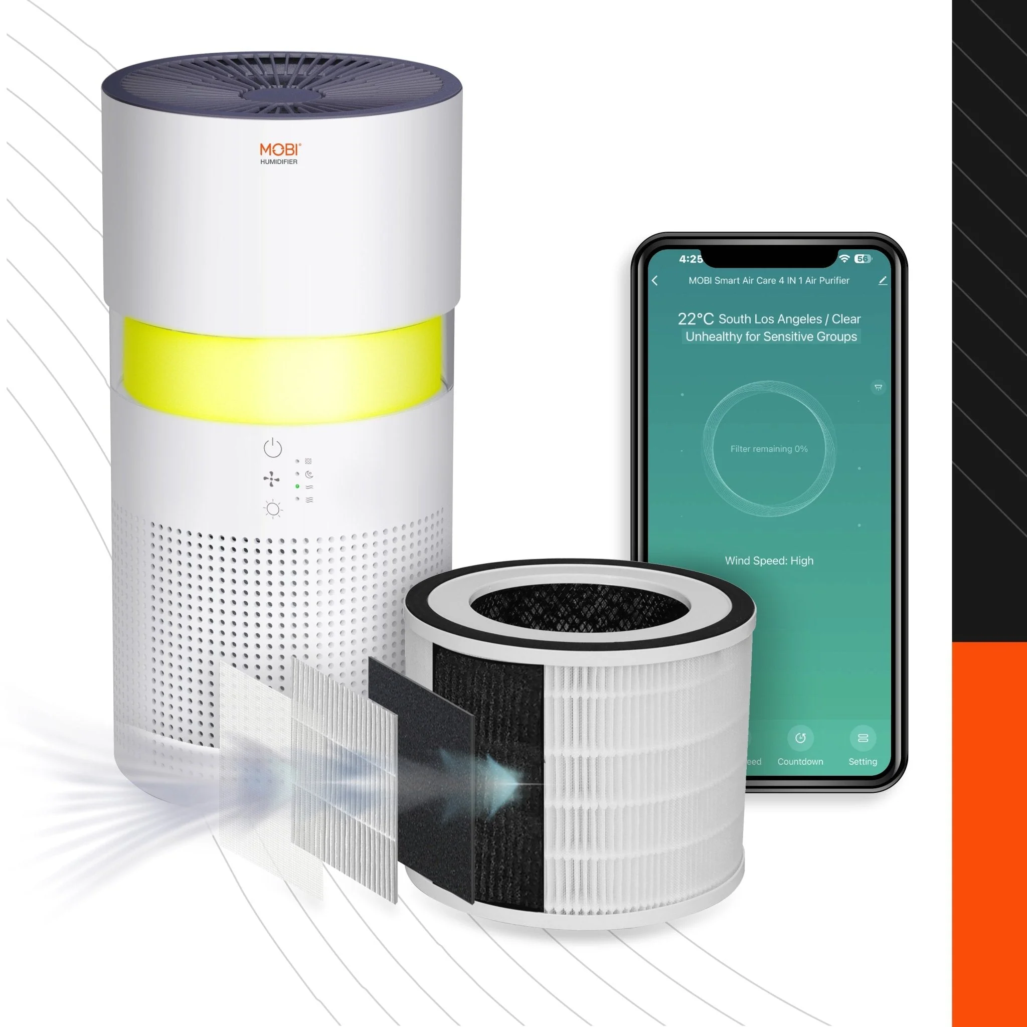 MOBI AirCare Smart Air Purifier HEPA Replacement Filter - Image 6