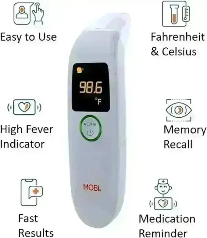 MOBI Blood Pressure Monitor and DualScan FeverTrack Thermometer Bundle - Image 8