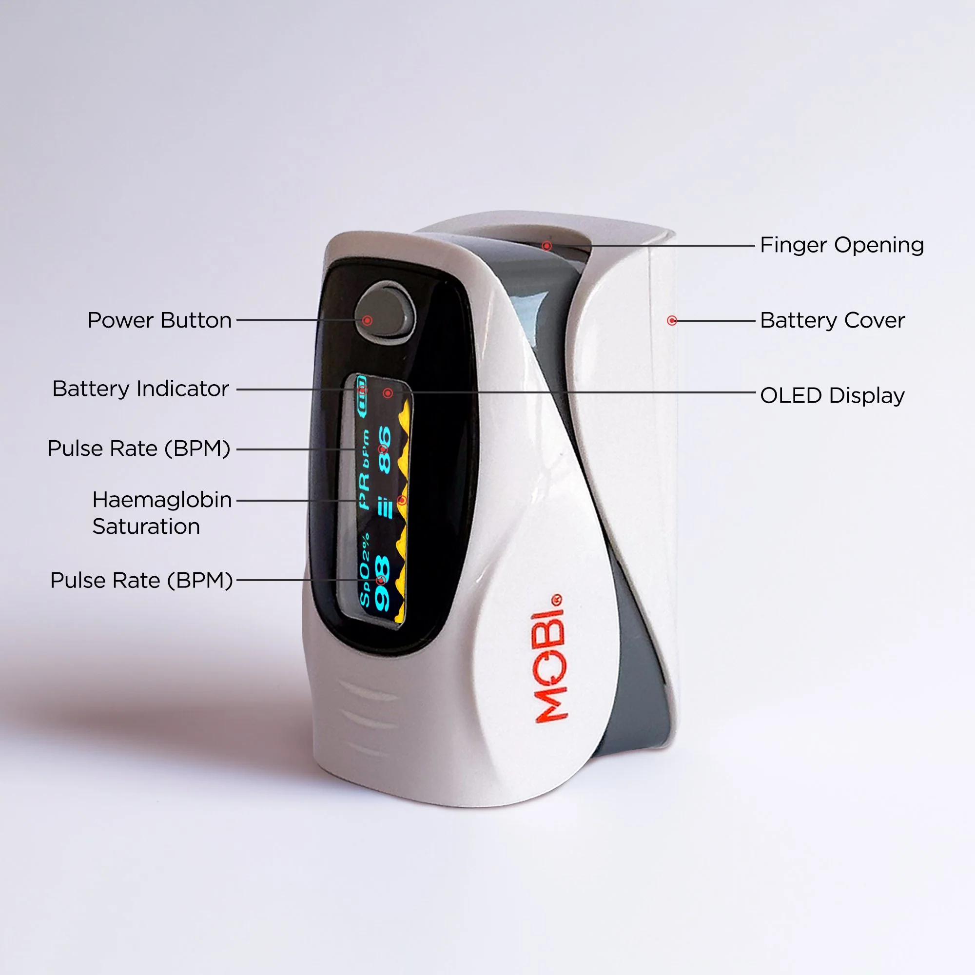 MOBI Fingertip Pulse Oximeter with OLED Display - Image 6