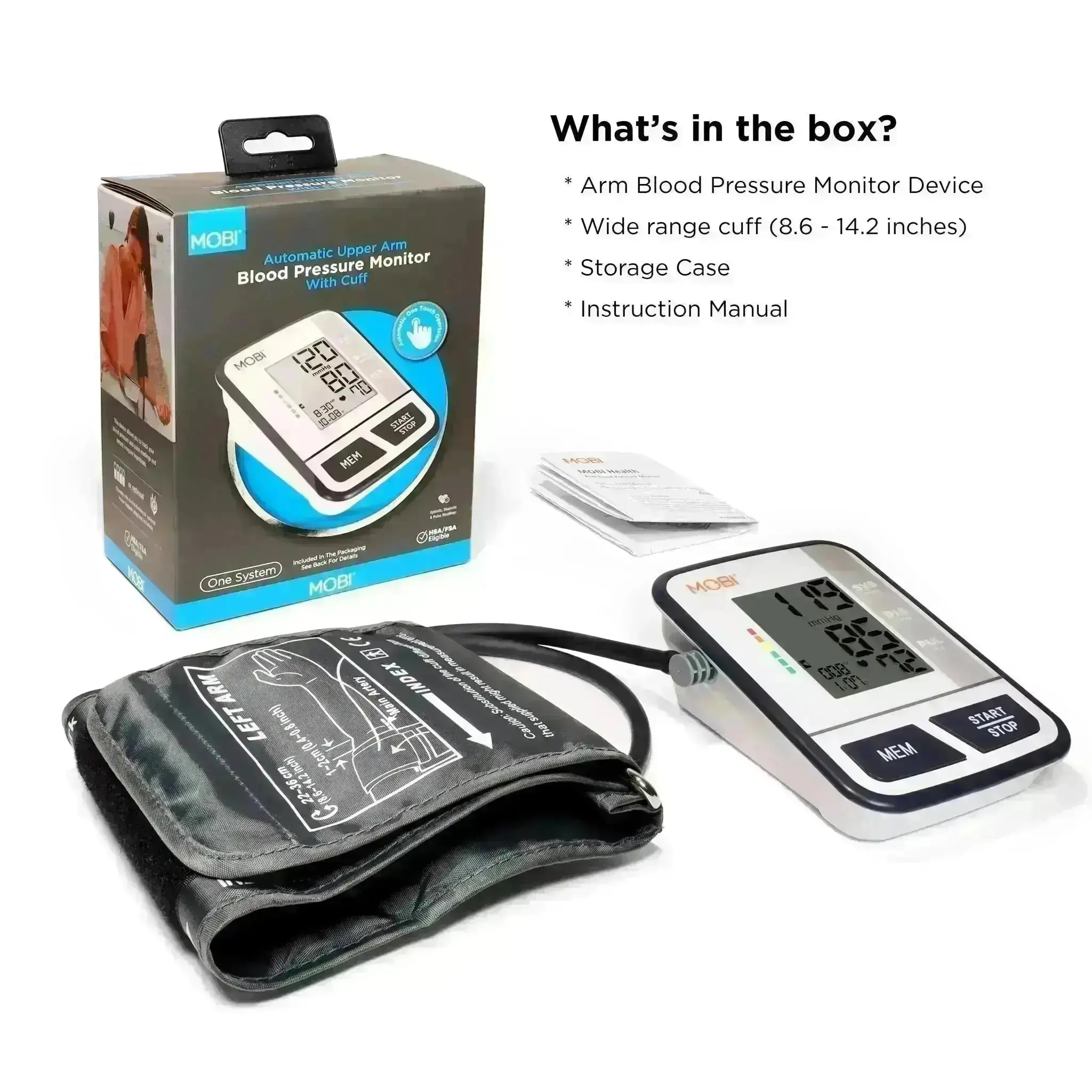 MOBI Upper Arm Blood Pressure Monitor with Memory Recall - Image 6