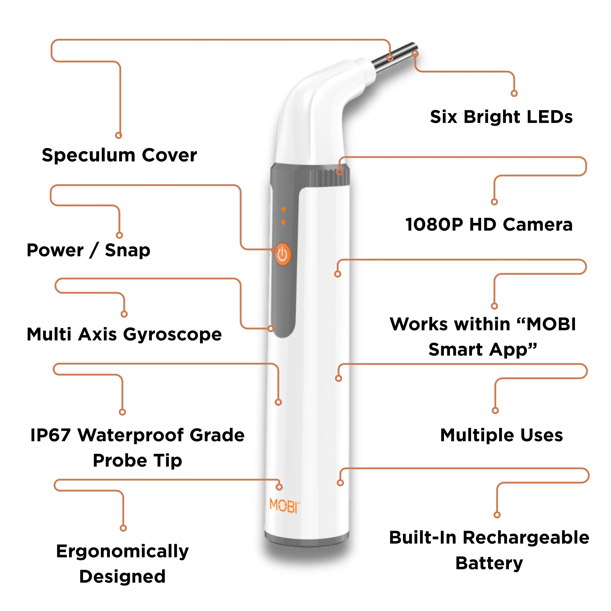 MOBI Smart Otoscope Jr. – Ear, Nose, Throat 1080P HD Camera - Image 9
