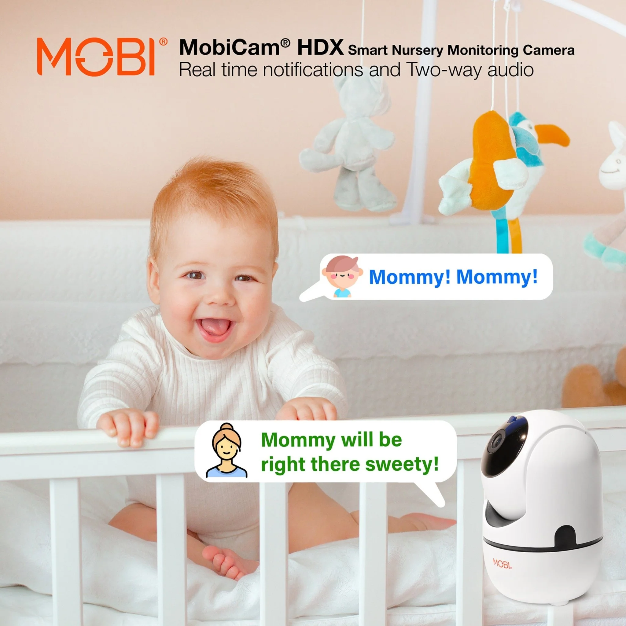 MobiCam HDX Smart HD Wi-Fi Pan & Tilt Nursery & Home Monitoring Camera - Image 8