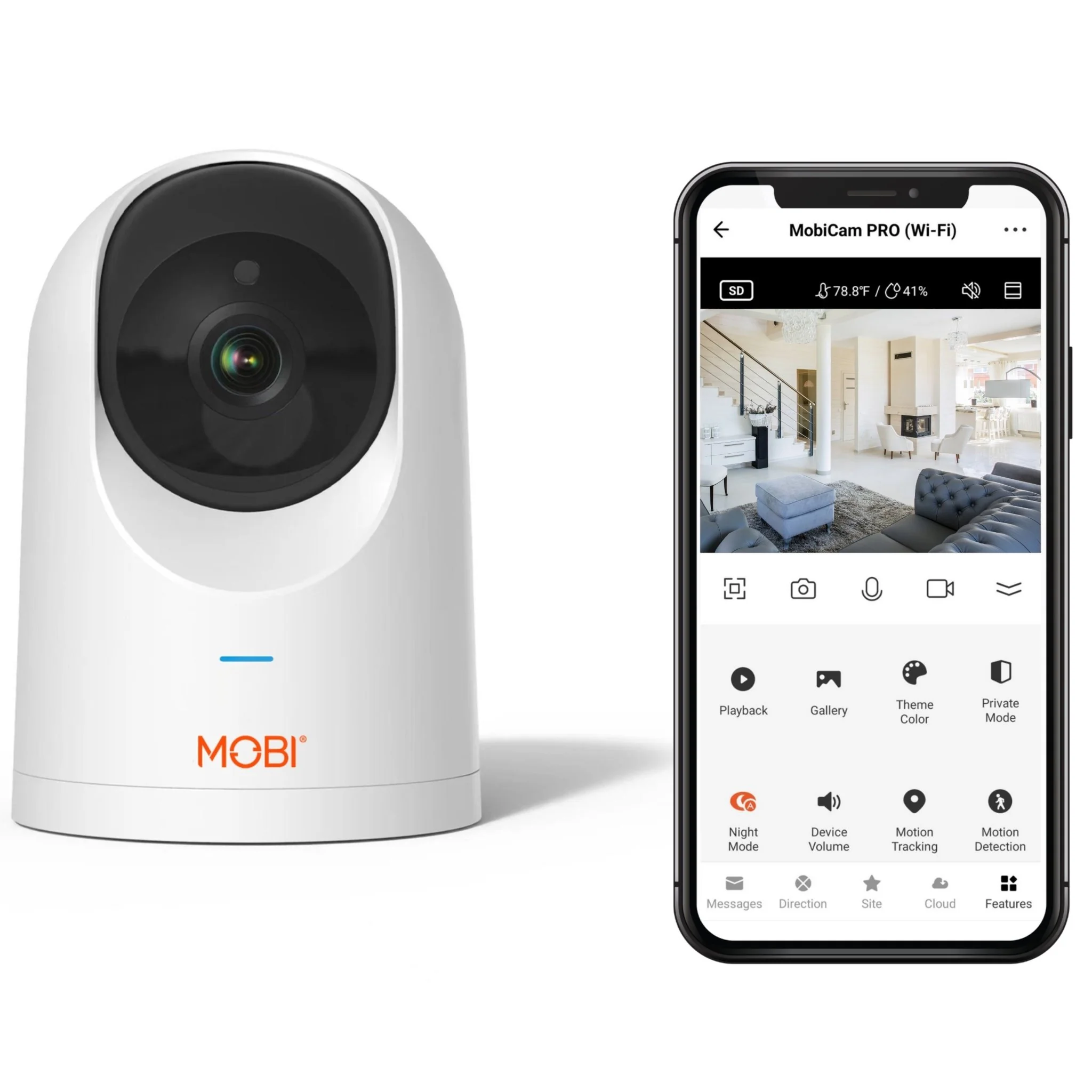 MobiCam Pro Smart Baby Monitor Camera, Full HD Pan & Tilt with Temp & Humidity - Image 3