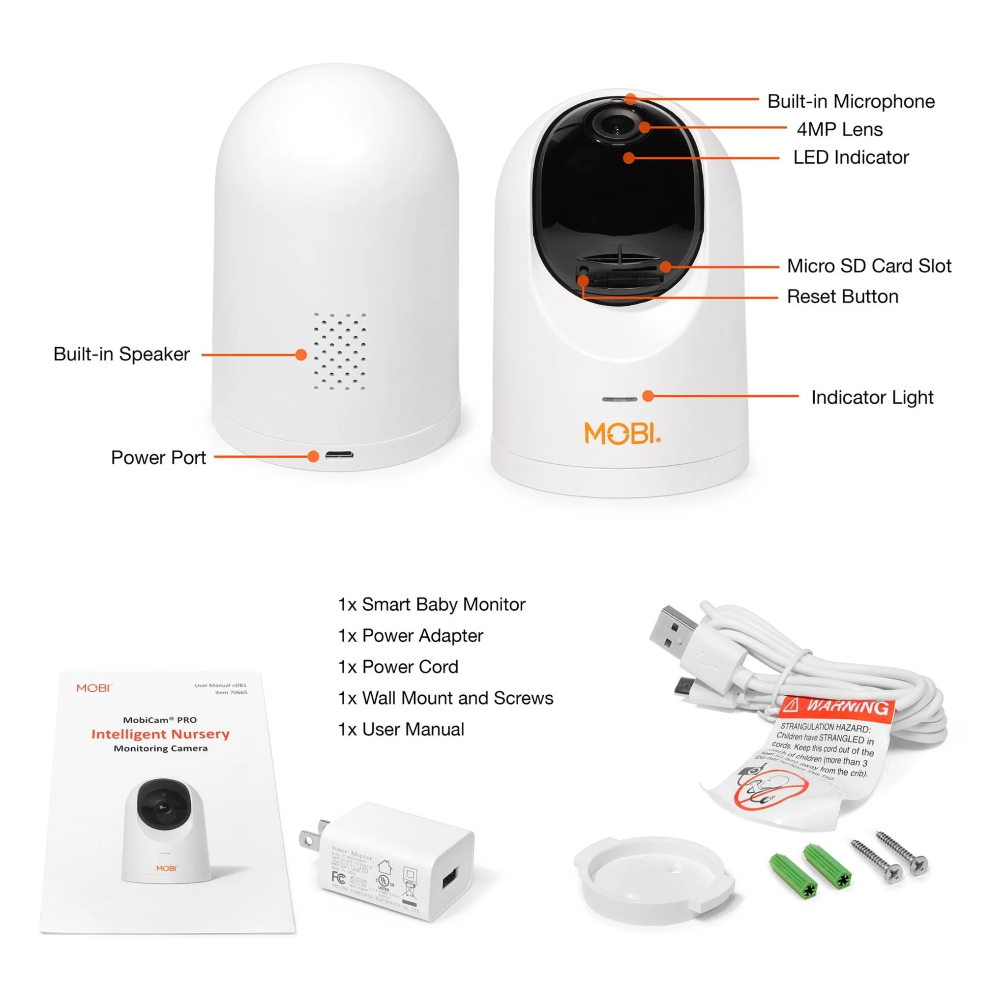 MobiCam Pro Smart Baby Monitor Camera, Full HD Pan & Tilt with Temp & Humidity - Image 5