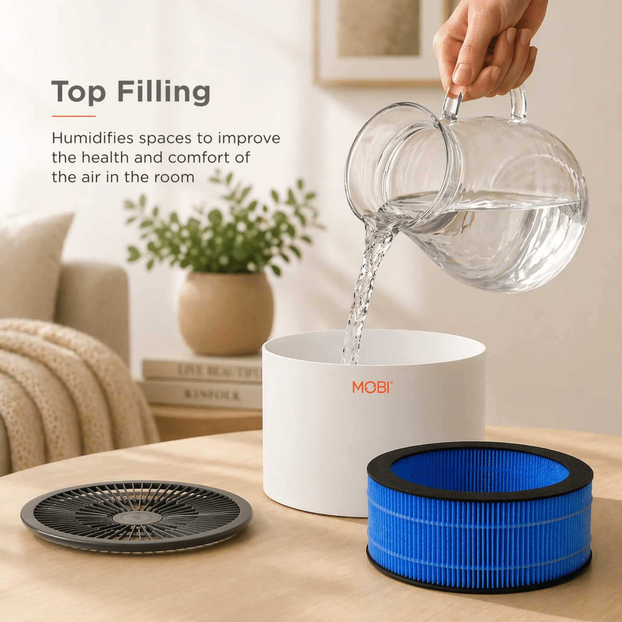 MOBI Smart Air Care Bundle 4 in 1 HEPA Air Purifier/Humidifier + 2 Spare Filters - Image 2