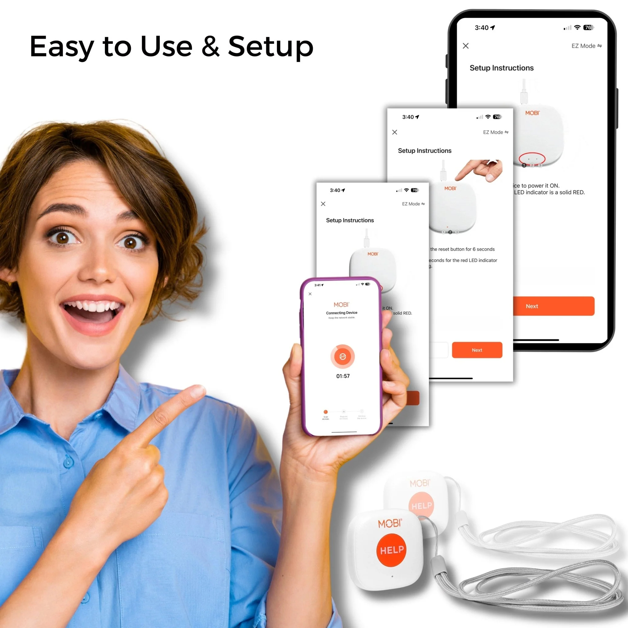 MOBI Smart Wi-Fi Caregiver Support Monitoring System & Alert Button - Image 4