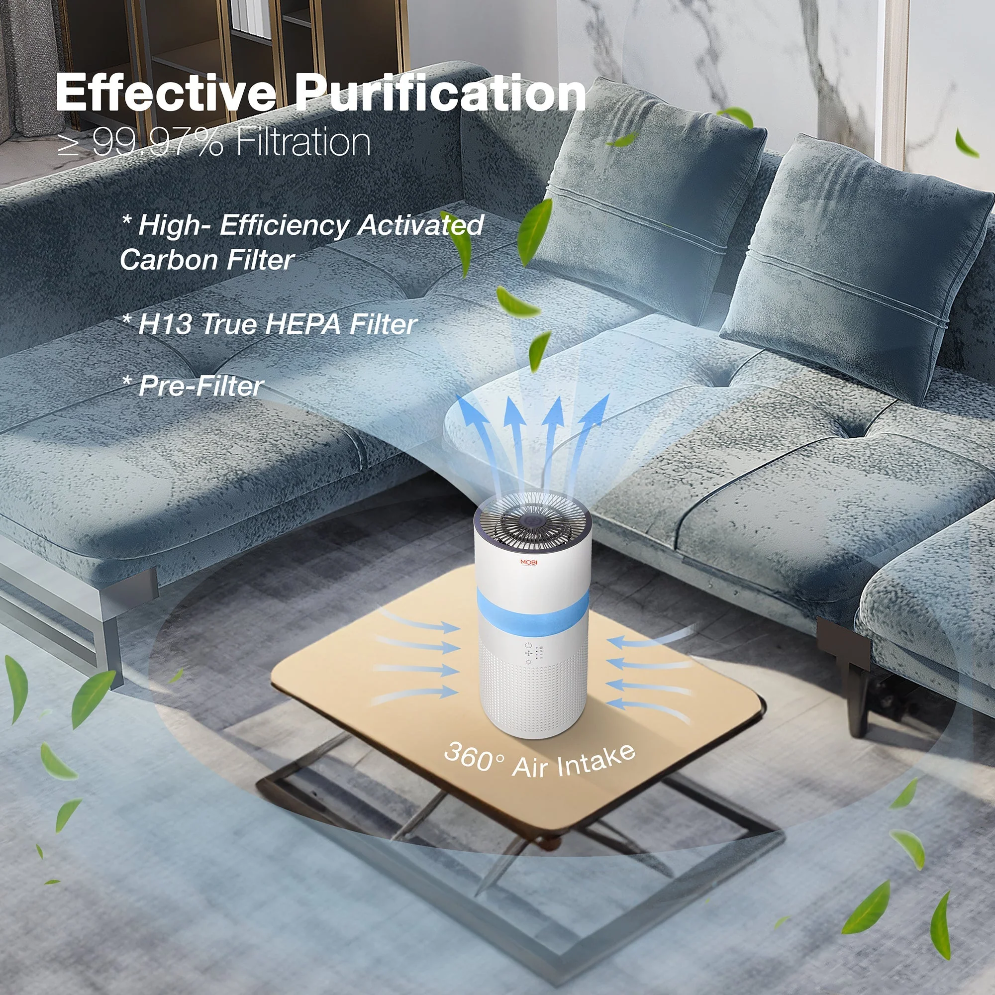 MOBI Smart 4-in-1 Air Purifier & Humidifier with HEPA, Aromatherapy & Nightlight - Image 5