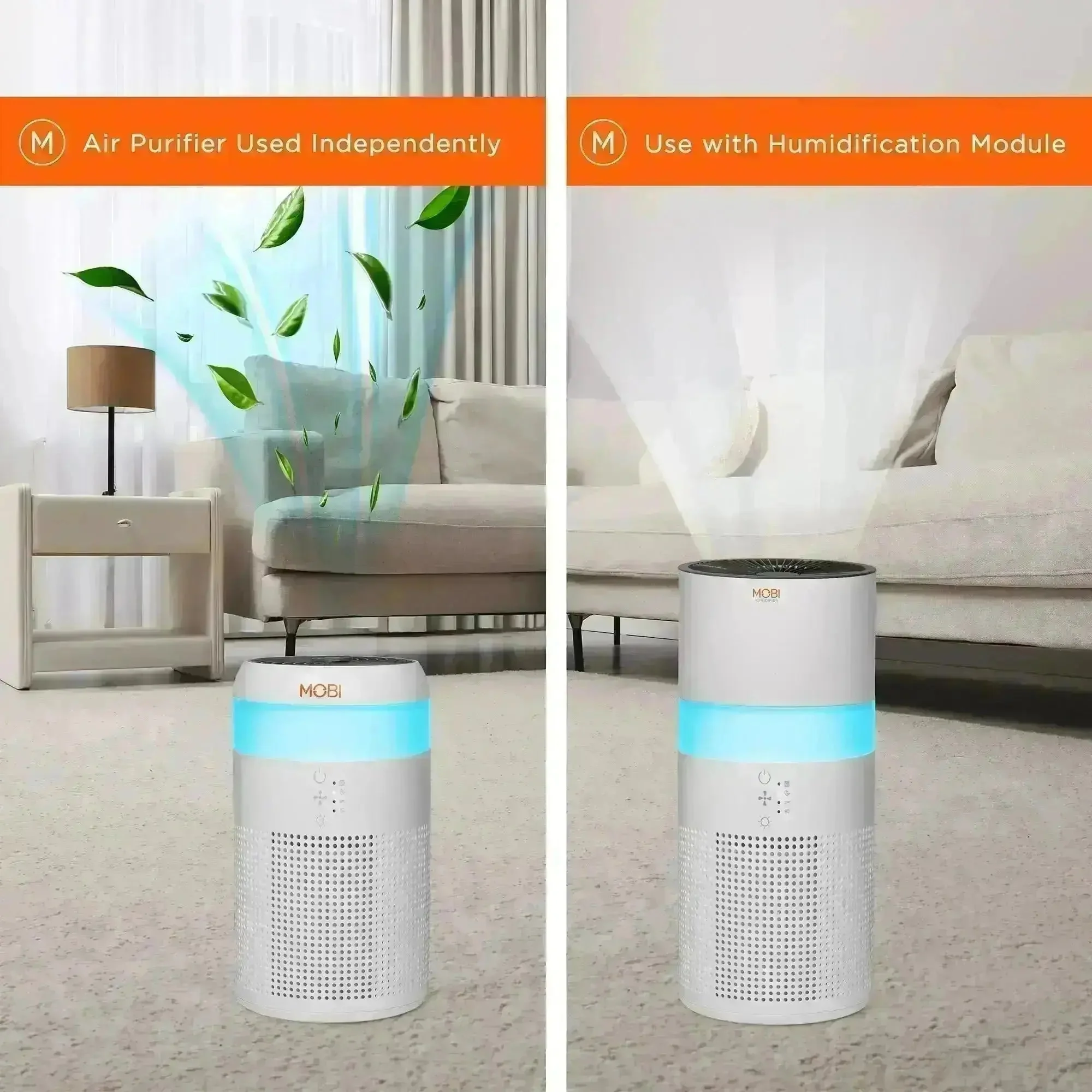 MOBI Smart 4-in-1 Air Purifier & Humidifier with HEPA, Aromatherapy & Nightlight - Image 6