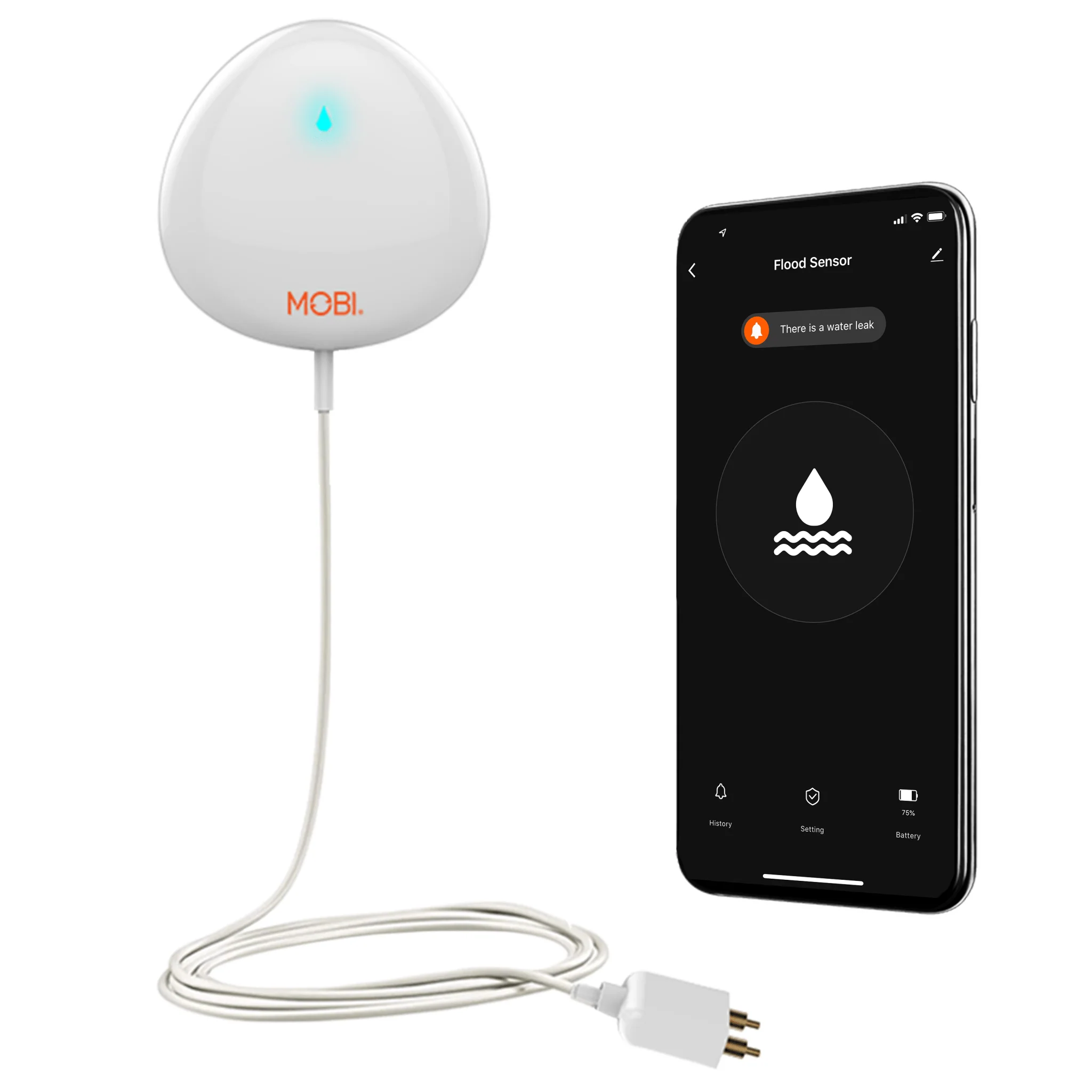 MOBI Smart Wi-Fi Water Leak Sensor + Real-Time Alerts - Image 3