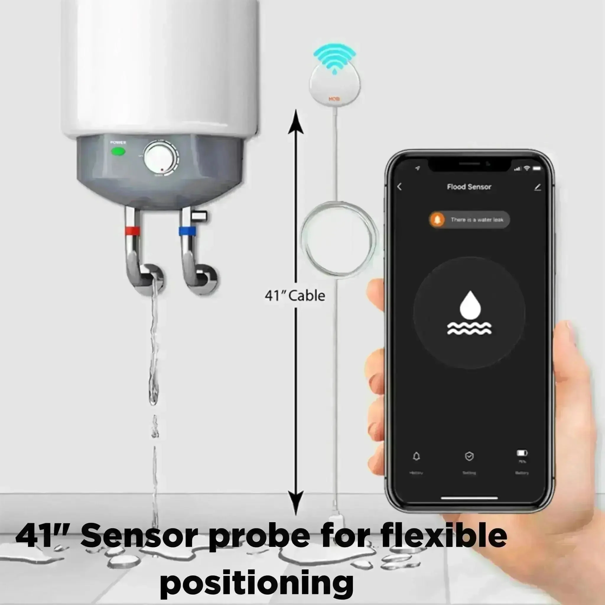 MOBI Smart Wi-Fi Water Leak Sensor + Real-Time Alerts - Image 8