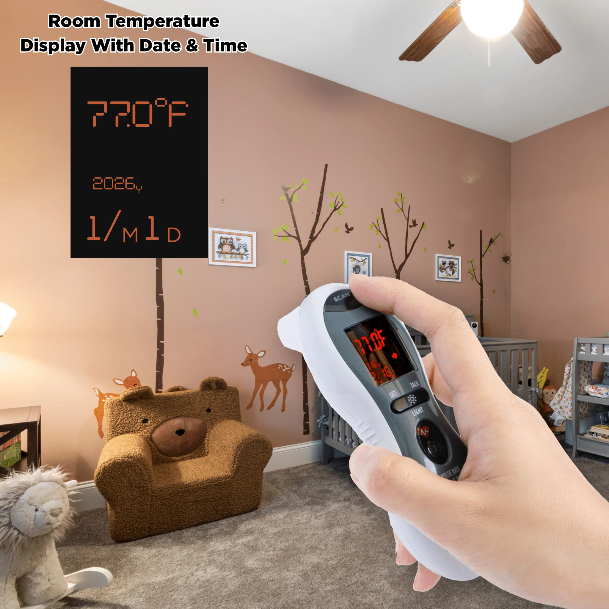 MOBI DualScan Ultra Pulse Ear & Forehead Talking Thermometer + Pulse Rate Monitor - Image 8